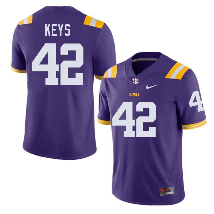 #42 Davhon Keys LSU Tigers Jersey,Louisiana State University Tigers Football Jersey-Purple